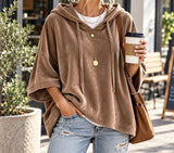 Veloura Oversized 3/4-Sleeve Velour Hoodie