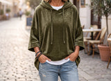 Veloura Oversized 3/4-Sleeve Velour Hoodie