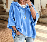 Veloura Oversized 3/4-Sleeve Velour Hoodie