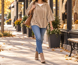 Veloura styled for an autumn shopping walk