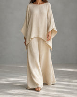 Natural Beige Serena two-piece set on a model