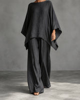 Charcoal Serena two-piece set on a model