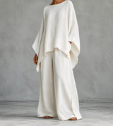 Ivory White Serena two-piece set on a model