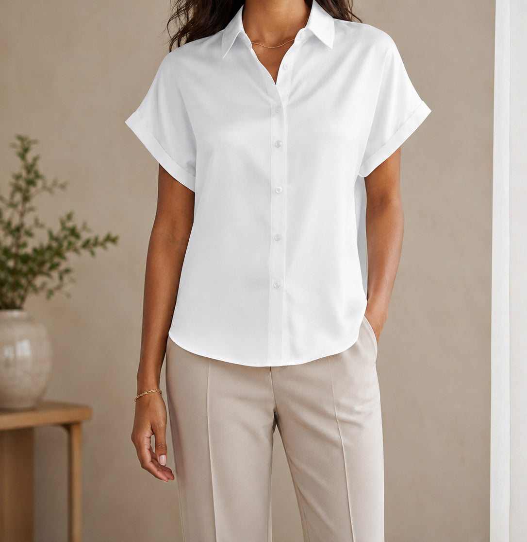 White satin blouse