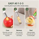 2-in-1 Stainless Steel Apple Peeler & Corer Tool - Effortless Fruit Prep