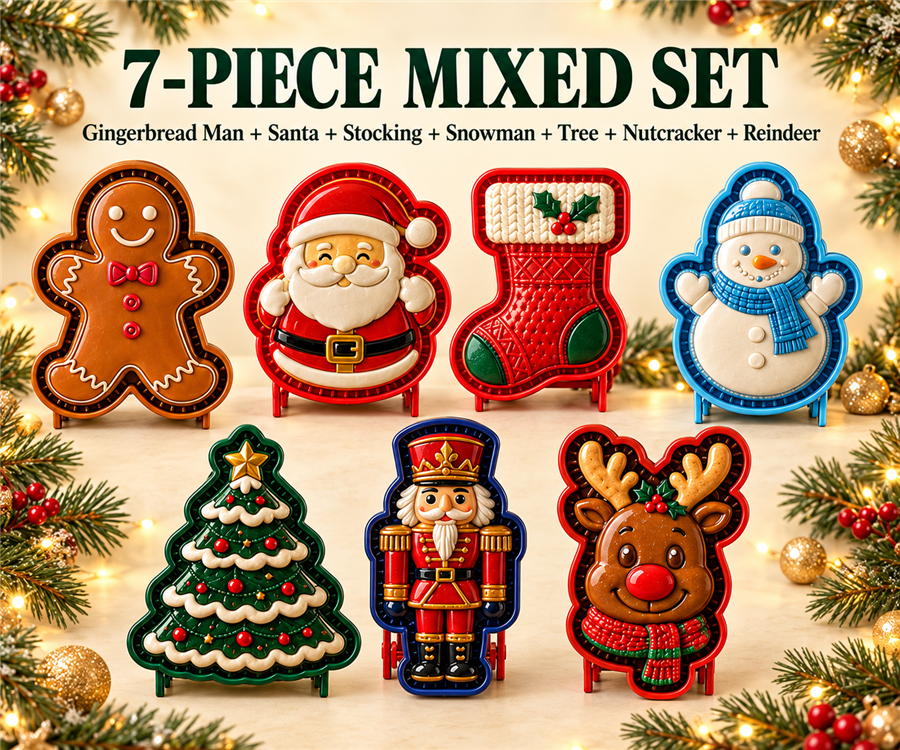 7-piece mixed Christmas mini pie mold set