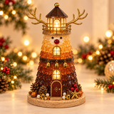 Merry Reindeer lighted Christmas lighthouse - Aven Marque