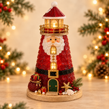 Santa Shine lighted Christmas lighthouse - Aven Marque