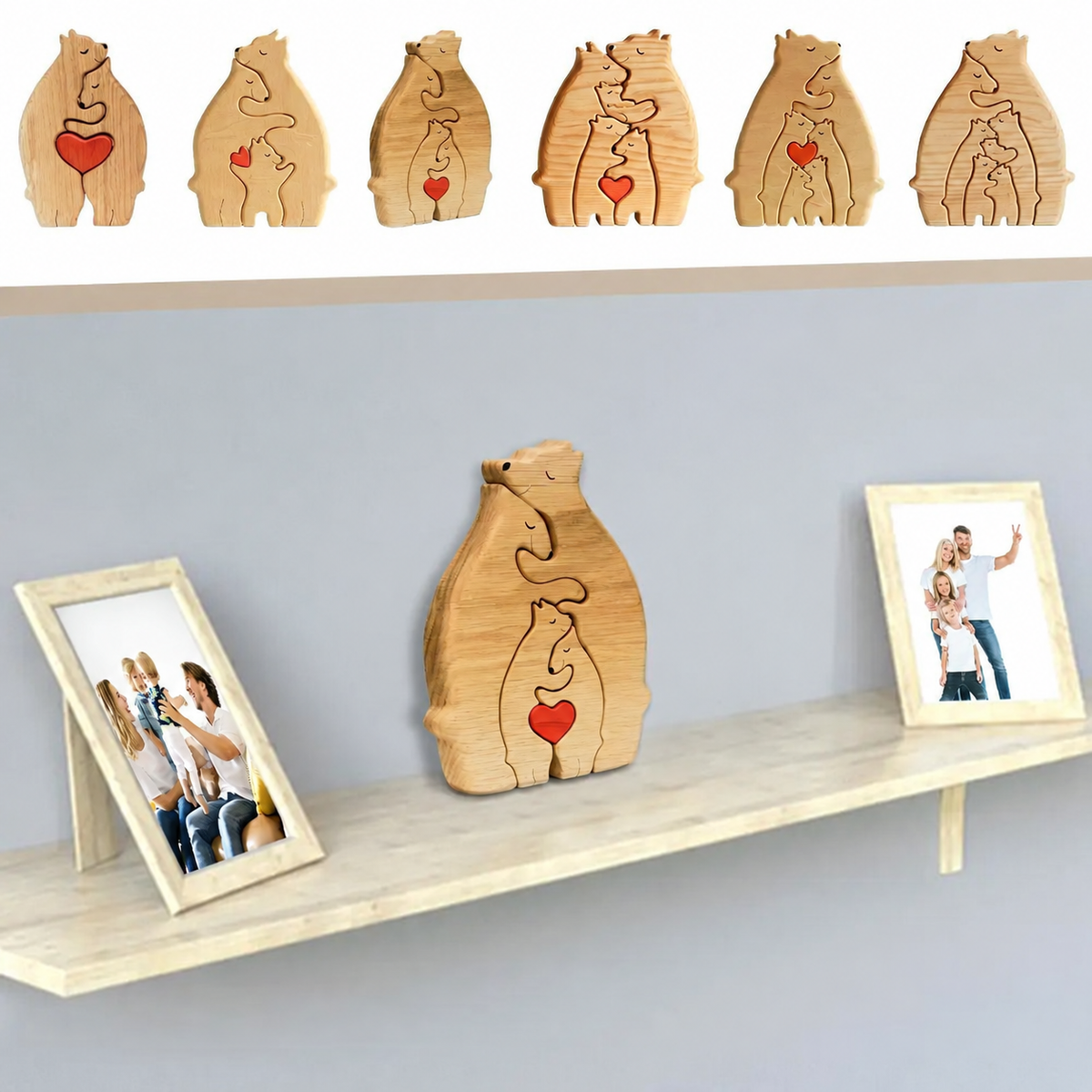 Personalized Wooden Bears Family Puzzle - Engrave yours today!