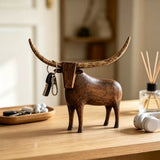Longhorn Bull decorative key holder figurine