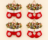 Most popular 4-piece lighted mitten and stocking Christmas wreath set