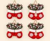 Most popular 4-piece mitten and stocking Christmas wreath set without lights
