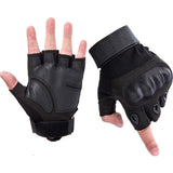 Black half-finger outdoor protective gloves