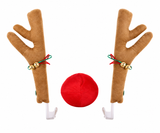 Khaki 3-Piece Set reindeer car antler and nose kit