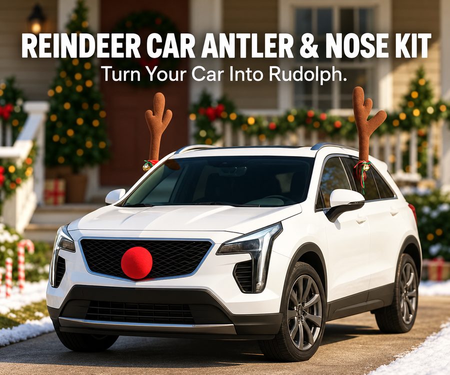 Reindeer car antler and nose kit — holiday vehicle display