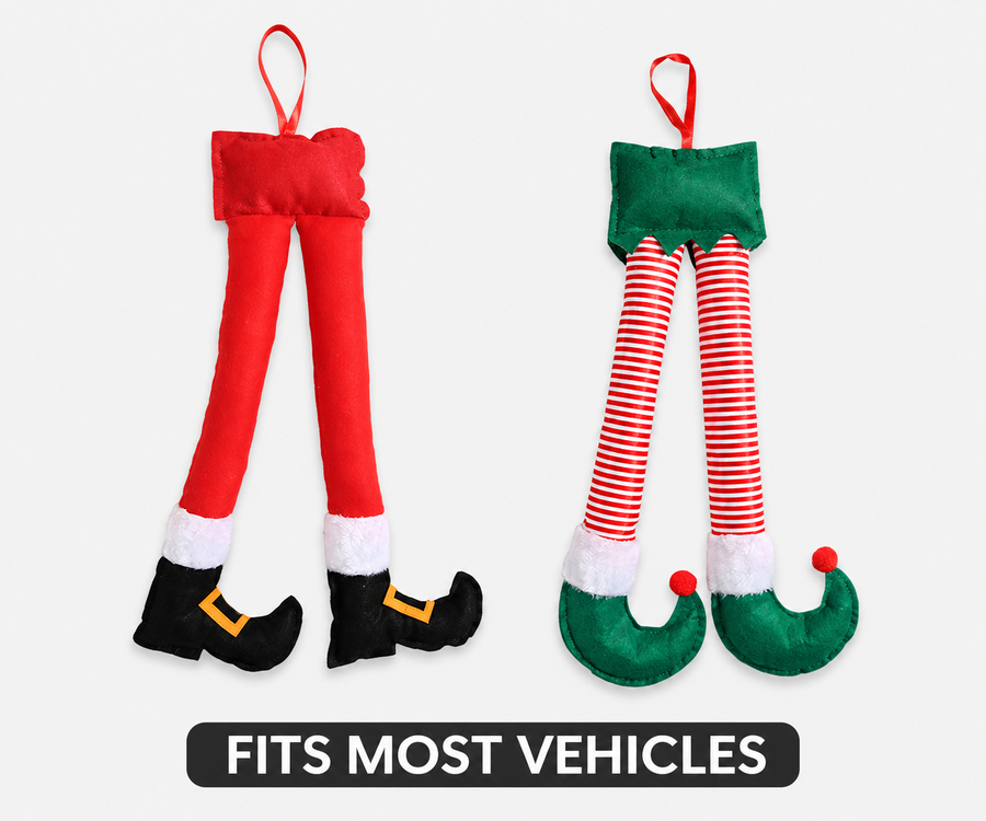 Santa and elf legs trunk decorations — product view