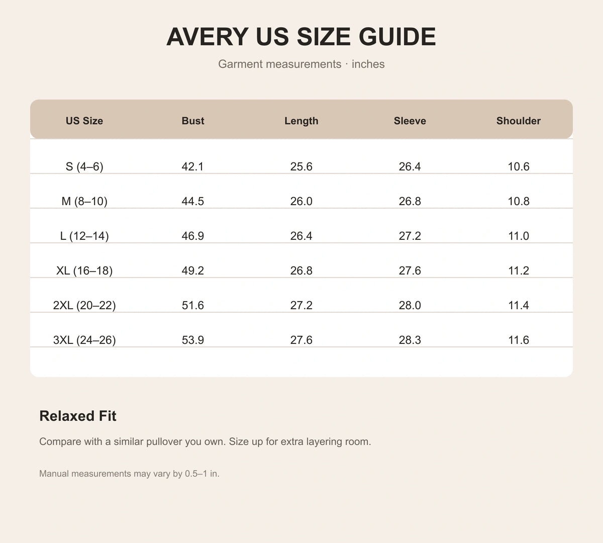 size guide