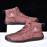 Men's Orthopedic Leather Boots – Waterproof, Non-Slip, Arch Support, Wide Toe, Shock-Absorbing
