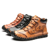 Men's Embossed Cowhide Ankle Boots