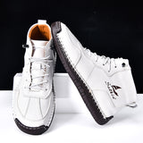Men's Orthopedic Leather Boots – Waterproof, Non-Slip, Arch Support, Wide Toe, Shock-Absorbing