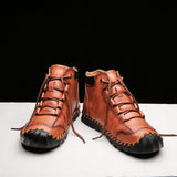 Men's Embossed Cowhide Ankle Boots