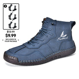 Men's Orthopedic Leather Boots – Waterproof, Non-Slip, Arch Support, Wide Toe, Shock-Absorbing