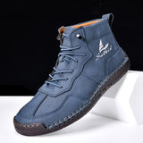 Men's Orthopedic Leather Boots – Waterproof, Non-Slip, Arch Support, Wide Toe, Shock-Absorbing