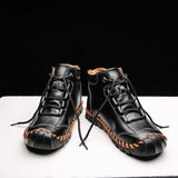 Men's Embossed Cowhide Ankle Boots