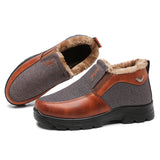 Men's Winter Fleece Waterproof Warm Non-Slip Orthopedic Shoes Snow Ankle Boots (Medical Certification)