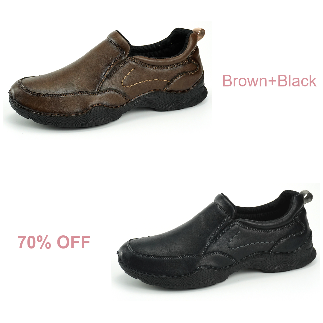 Men's Full-Grain Leather Slip-On Outdoor Casual Shoes