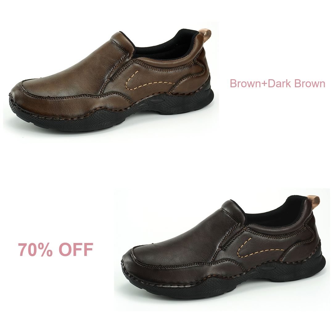 Men's Full-Grain Leather Slip-On Outdoor Casual Shoes