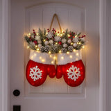 🎄 Lighted Christmas Mitten Wreath