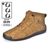 Men's Orthopedic Leather Boots – Waterproof, Non-Slip, Arch Support, Wide Toe, Shock-Absorbing