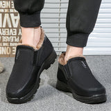 Men's Winter Fleece Waterproof Warm Non-Slip Orthopedic Shoes Snow Ankle Boots (Medical Certification)