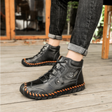 Men's Embossed Cowhide Ankle Boots