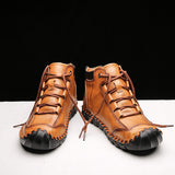 Men's Embossed Cowhide Ankle Boots