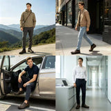 Men's Full-Grain Leather Slip-On Outdoor Casual Shoes