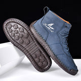 Men's Orthopedic Leather Boots – Waterproof, Non-Slip, Arch Support, Wide Toe, Shock-Absorbing