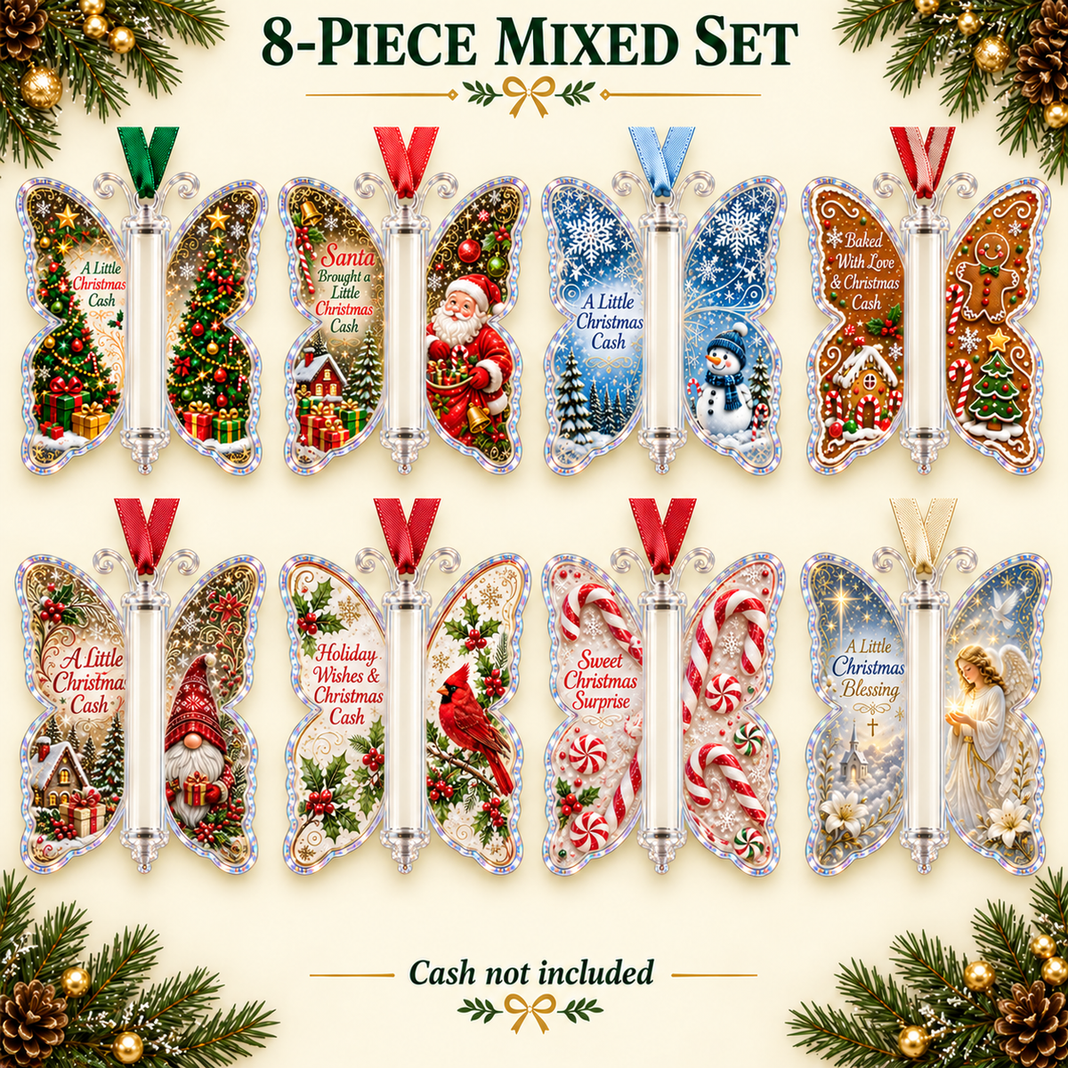 🦋 Christmas Butterfly Cash Gift Ornament
