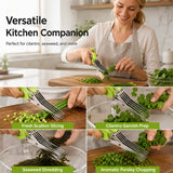 🌿 5-Blade Stainless Steel Herb Scissors - Quick Kitchen Prep