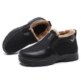 Men's Winter Fleece Waterproof Warm Non-Slip Orthopedic Shoes Snow Ankle Boots (Medical Certification)