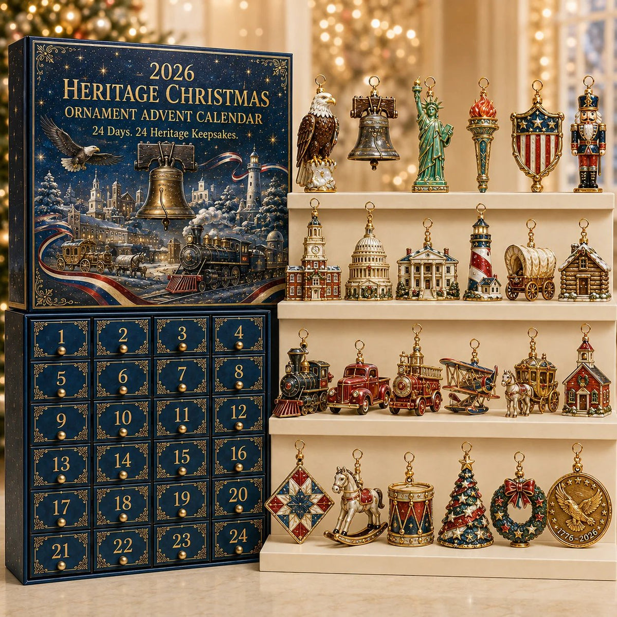 America 250th Anniversary Christmas Advent Calendar – 24 Heritage Keepsakes