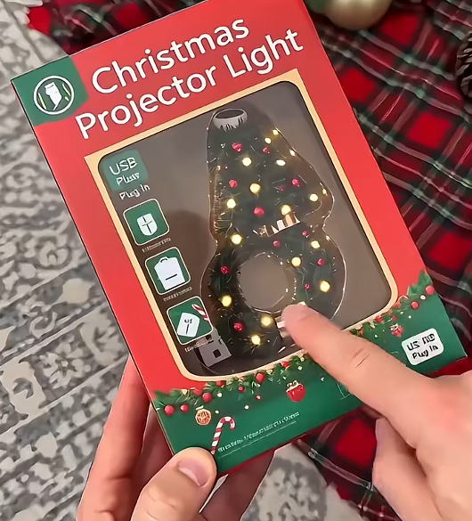 🎄Flexible USB Christmas Tree Projection Lamp - Festive Atmosphere Night Light (Includes 6 Slides)