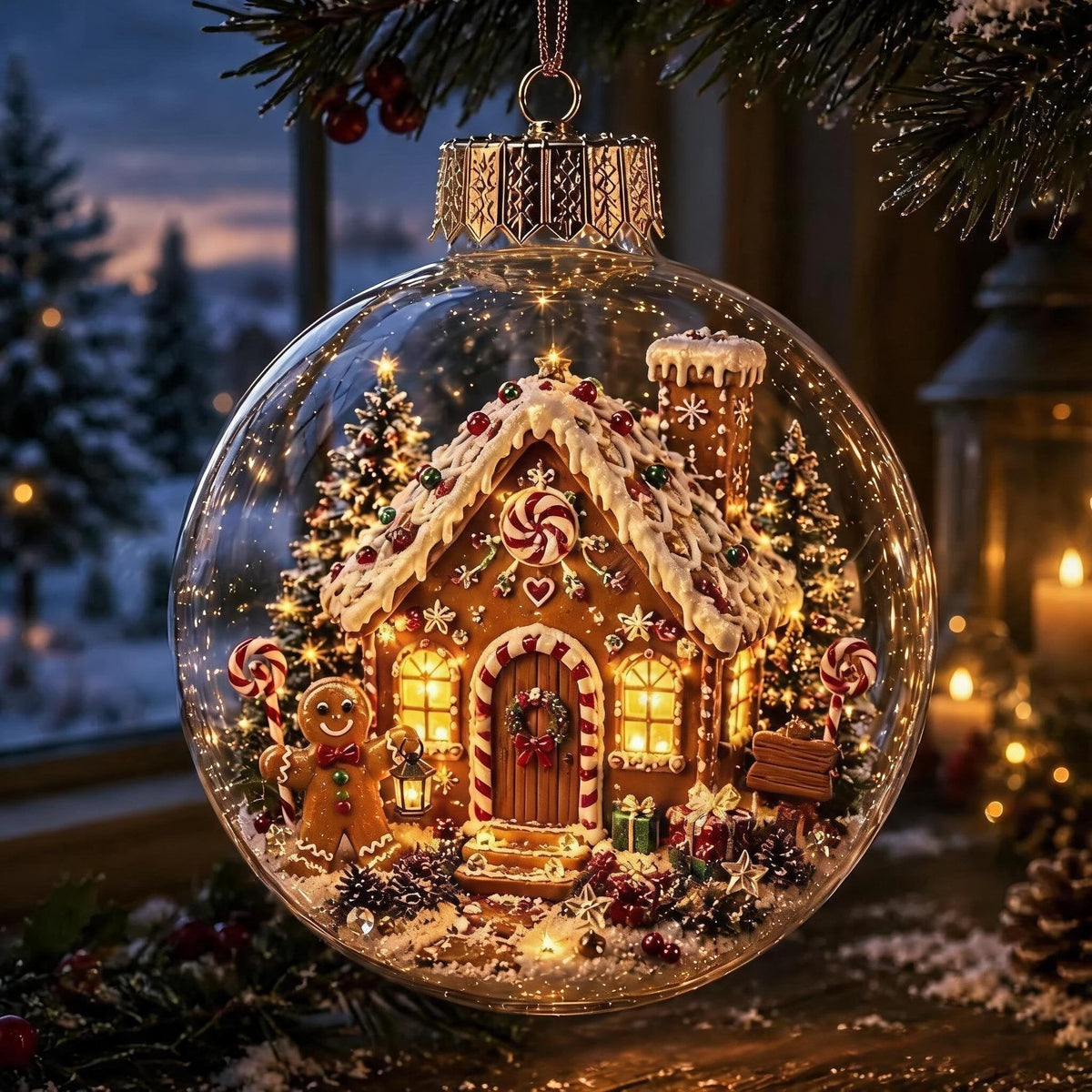🎄🔮Light-Up Christmas Diorama Ornament – A Tiny Winter Wonderland🔮🎊