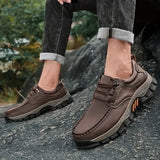 Men's Genuine Leather Slip-On Loafers with Arch Support