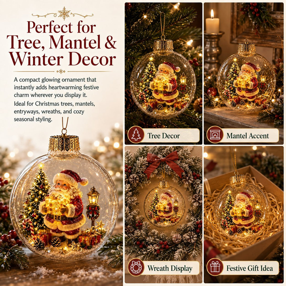 🎄🔮Light-Up Christmas Diorama Ornament – A Tiny Winter Wonderland🔮🎊