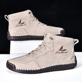 Men's Orthopedic Leather Boots – Waterproof, Non-Slip, Arch Support, Wide Toe, Shock-Absorbing