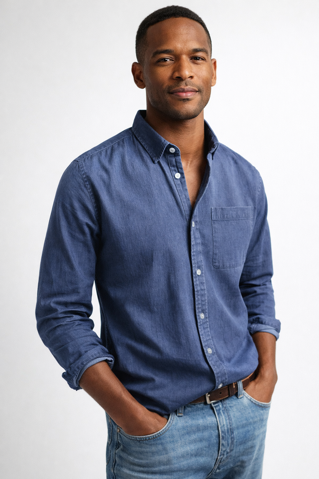 Men's Classic Long-Sleeve Button-Down Shirt