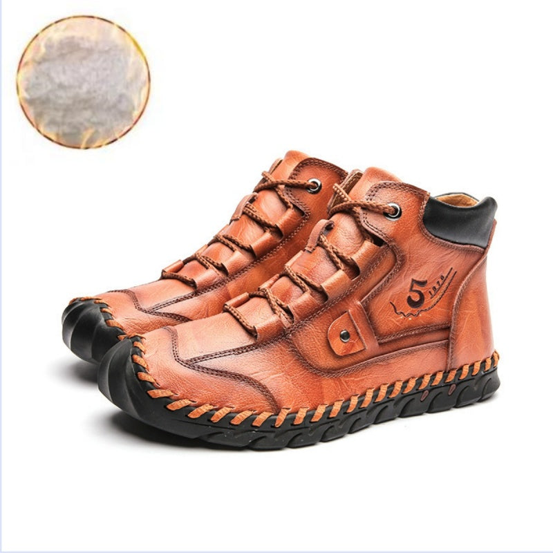 Men's Embossed Cowhide Ankle Boots