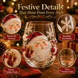 🎄Magical 3D Christmas Glass Cups – Santa, Reindeer, Snowman & Tree